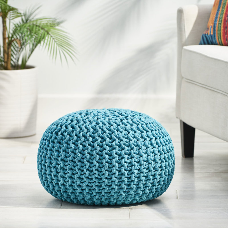 Pouf de tabouret en tricot de conception moderne - 20 x 20 x 14, entretien sans effort, escalade facile à nettoyer après l'escalade,