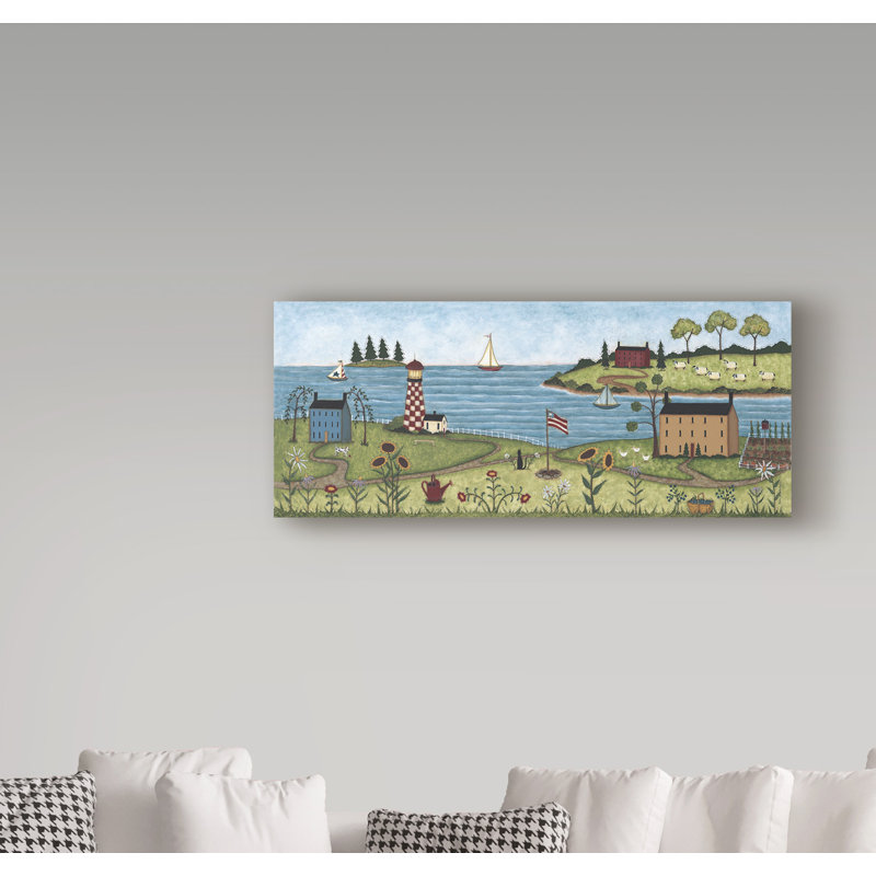 «Coastal View» par Dodgens, reproduction de peinture à l'acrylique sur toile tendue, H 10 po x l 24 po x P 2 po