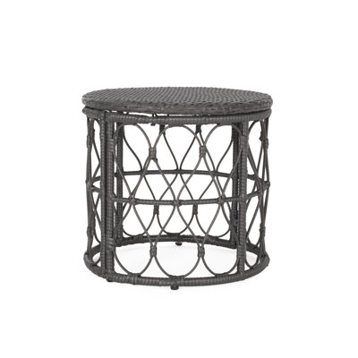 Compact Patio Tables, Pe Rattan Boho Modern Accent For Patio Home