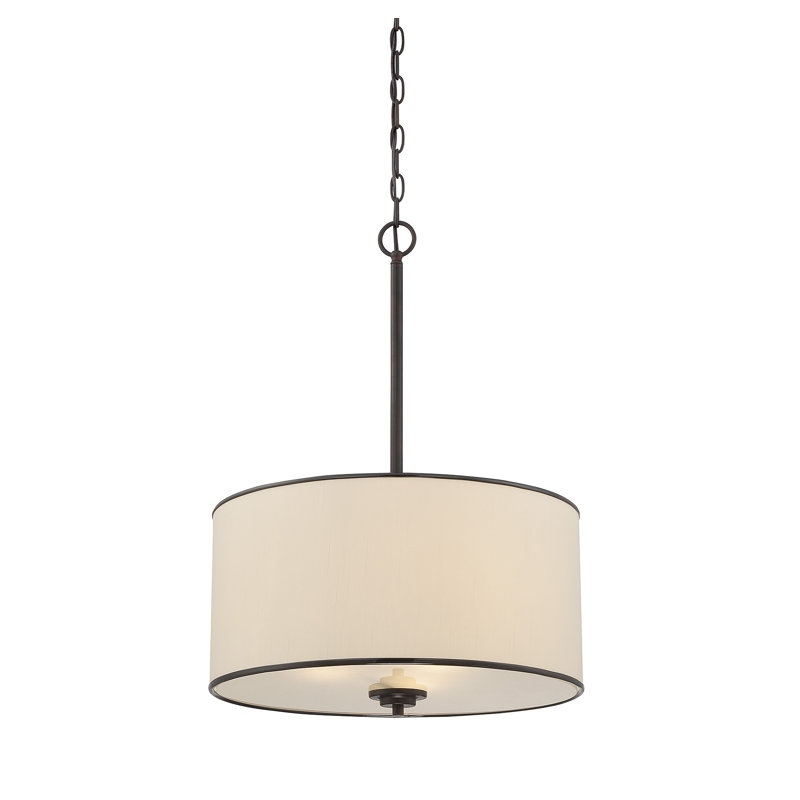 Lustre 3 lumières SantaMarina, Bronze anglais / crème