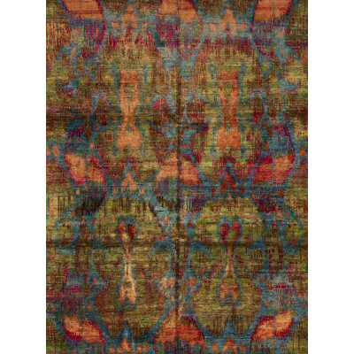 Ikatville Silk Abstract Area Rug