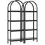 Étagère de rangement ouverte 70,86 "à 4 niveaux de style industriel noir pour bureau, chambre à coucher et cuisine