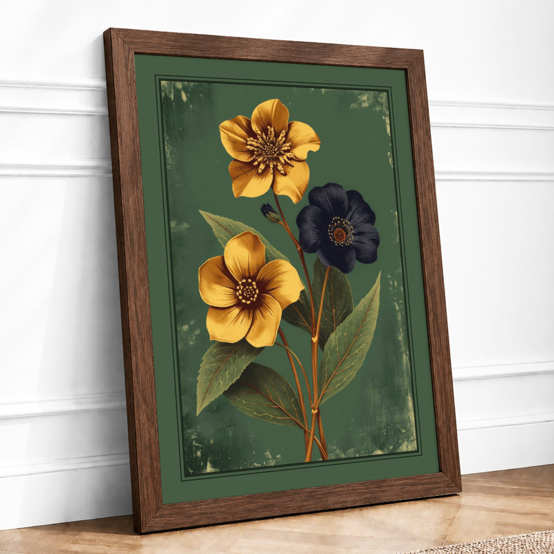 Study in Bloom Botanical - Framed Print, Walnut, A3 - 42.0 x 29.7 cm