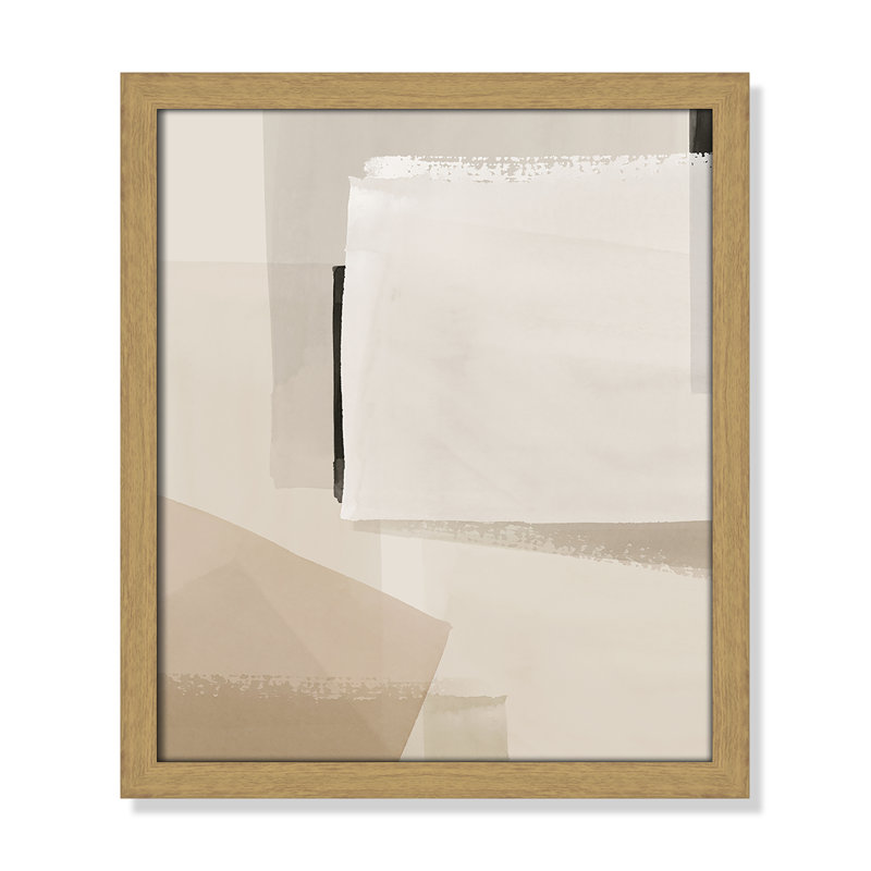 Imprimé calme et géométrique par Hazel J, L 13 po x H 15 po, Framed Print, Grain de bois naturel