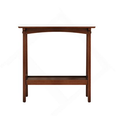Retro Reddish Brown Narrow End Table with Storage Shelf, Slim Farmhouse Side Table for Living Room, Entryway