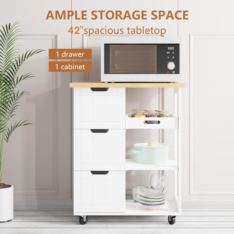 Amarieon 26.57 " W Kitchen Island, White