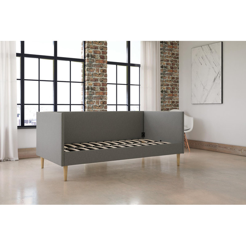Lit de jour Chadlee, Simple, Velours vert