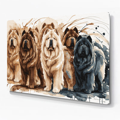 Dogs Chow Chow Beige Metal Wall Art
