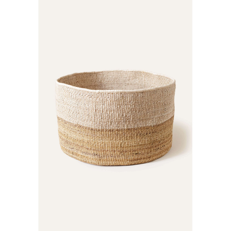 Two-Tone Banana Leaf Floor Basket