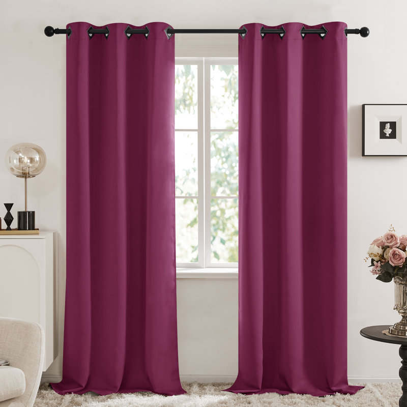 Thermal Insulated Room Darkening Grommet Curtain Panels (Set of 4), 42" W x 84" L, Navy Blue