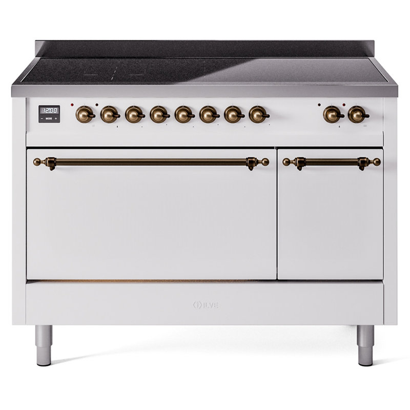 ILVE Nostalgie II 48 in Induction Range, White/Bronze