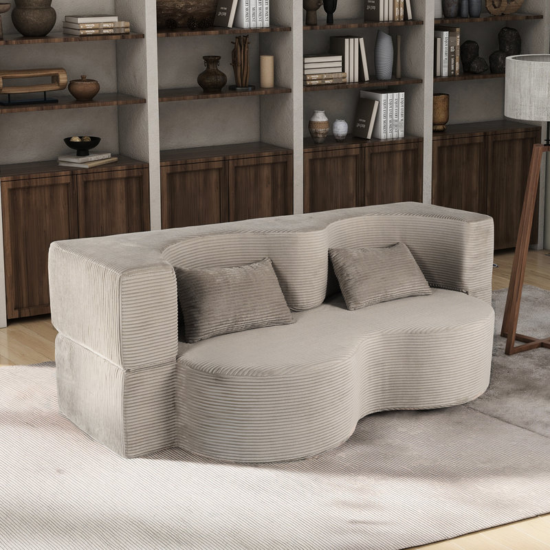 Lit convertible pliable sans dossier de 21 po avec matelas en mousse à mémoire de forme et 2 coussins pour la vie en appartement