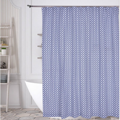 Rideau de douche simple à chevrons 100% coton Stoke