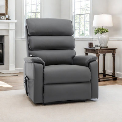 Aura Dual Motor Power Lift Recliner With Thick Back, 180° Flat Recline With Heat And Massage