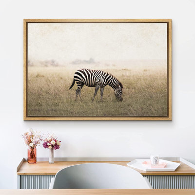 Signe, reproduction d'art sur toile encadrée, safari africain sauvage, Sahara, zèbre, animaux, faune, art numérique, réalisme, décor rustique, détente / calme pour le salon, la chambre à coucher, le bureau
