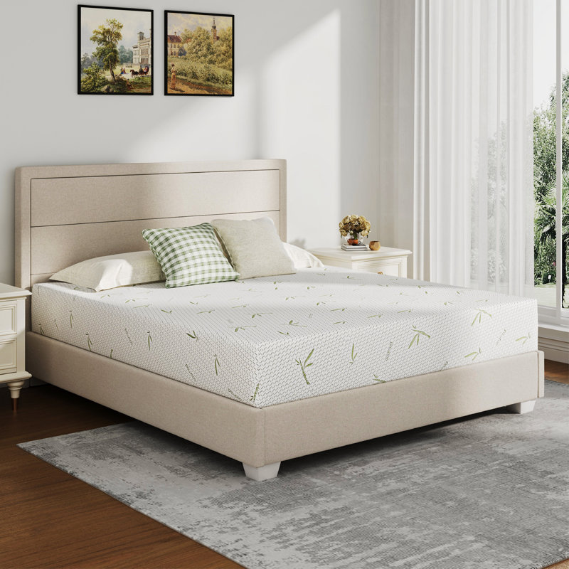 Glenni Medium Gel Memory Foam Mattress with Rayon from Bamboo Cover, King, 8"