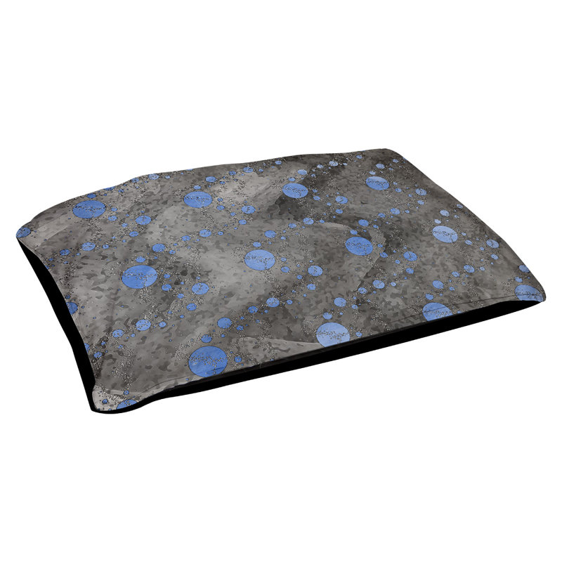 Coussin d'extérieur pour chien Byrge Planets Stars, Très grand (l 52 po x P 42 po x H 17 po), Bleu et noir