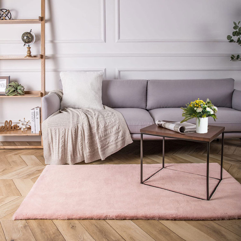 Sunaina Faux Fur Washable Indoor Rug, Rectangle 3' x 5'