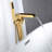 Stylish Bathroom Floor Mounted Faucet - Brushed Gold Waterfall Tub Filler With Hand Shower & Easy Temperature Control Mount Handheld For Convenience-126673614