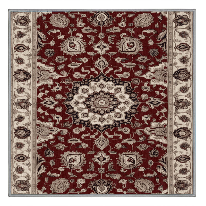 Tapis persan gris lavable à la machine, Carré 6 pi