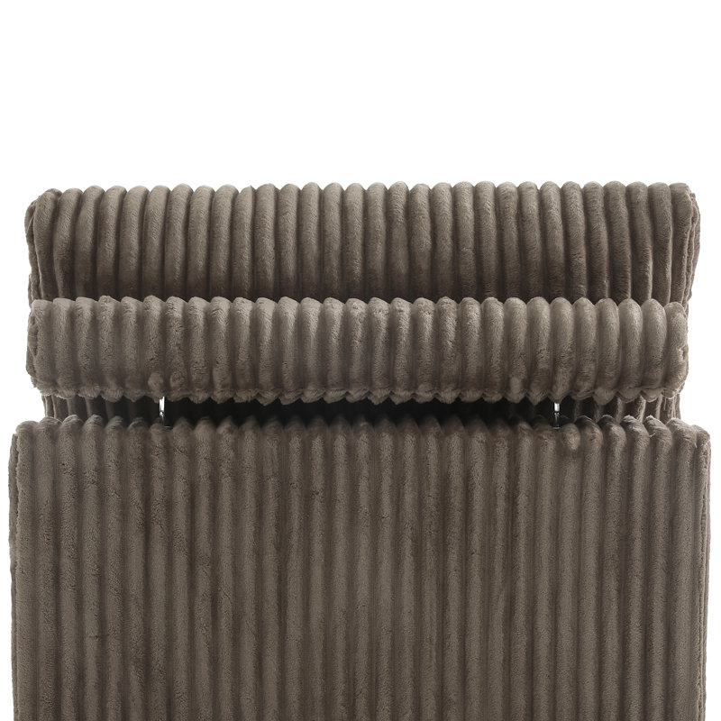 3 Seater Sofa & Chaise, Light Brown Polyester/Foam Padding