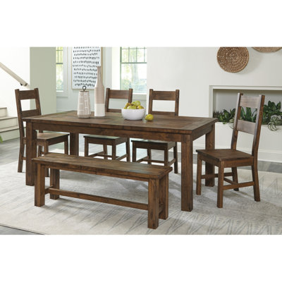 Mobilier de salle à manger en bois d'hévéa