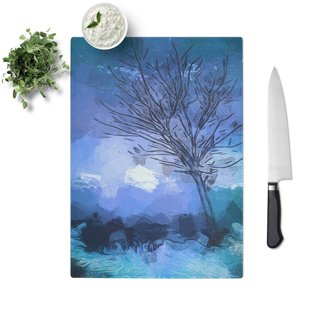 Tempered Glass Tree in Wildfire in Abstract Chopping Board