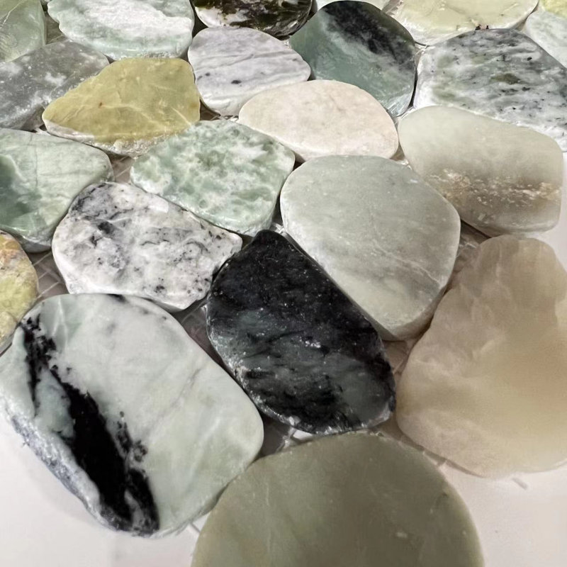 Mosaïque de galets vert vert 12 po x 12 po
