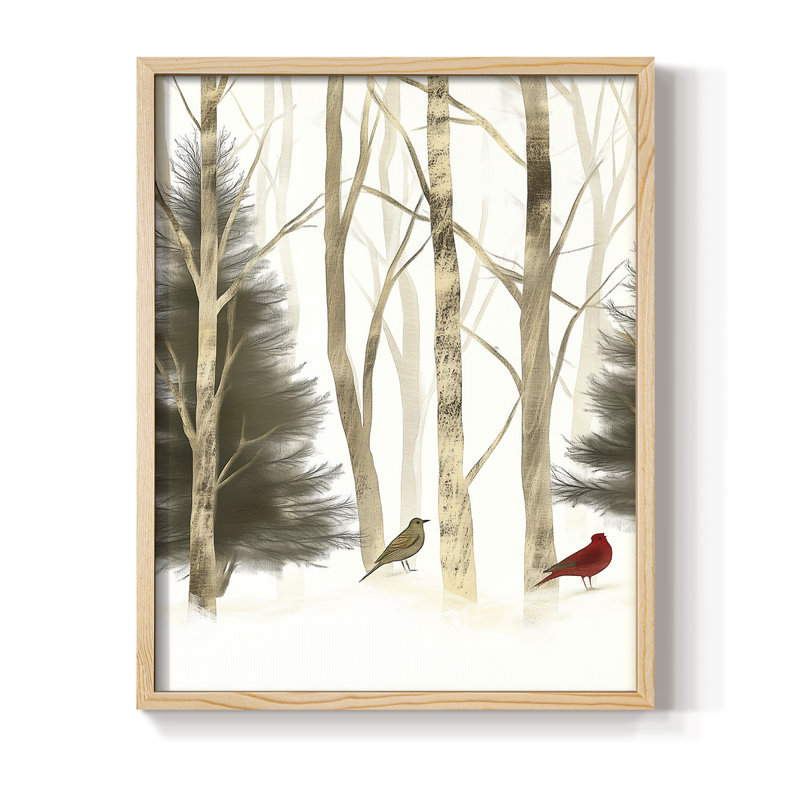 «Christmas Holiday Art» CECI, reproduction encadrée - bois massif, H 30 po x l 24 po, Naturel