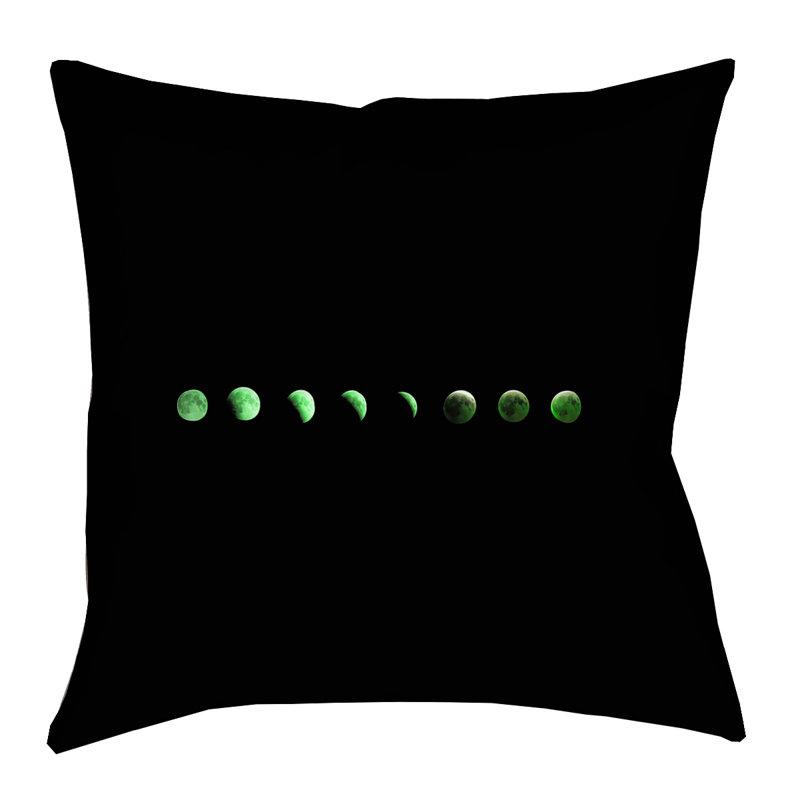  Coussin 100% coton Moon Phases, 16 po x 16 po