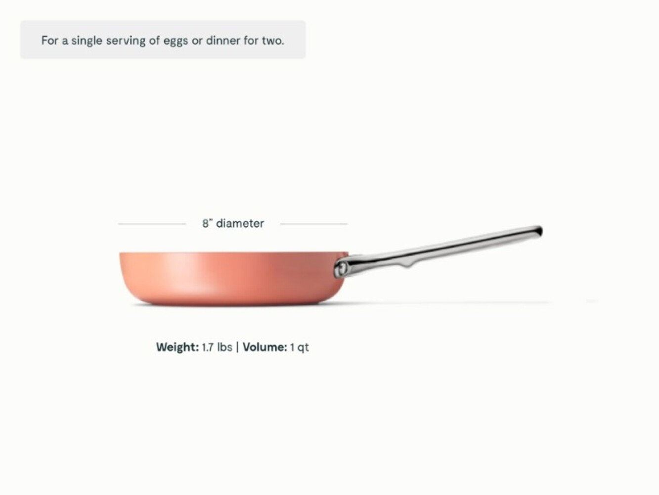 Caraway Ceramic Non-Stick Frying Pan, 8", Perracotta