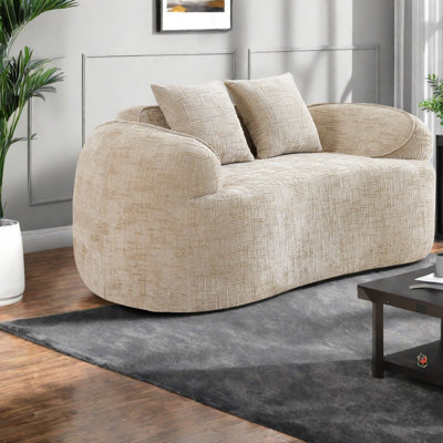 Canapés à compression modernes, canapé compact en chenille 2 places pour petite maison
