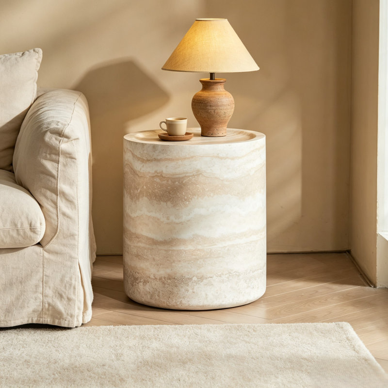 Faux Stone Side Table