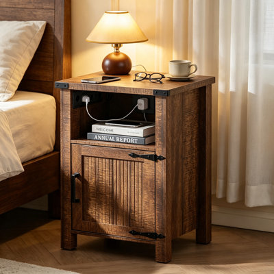 Modern Simple Home Nightstand, Multi‑Functional Storage Bedside End Table for Bedroom and Living Room