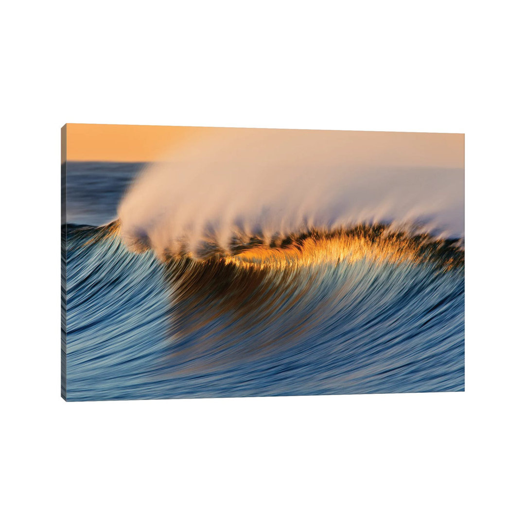 Golden Crest Wave by David Orias - Wrapped Canvas Rectangle Photograph