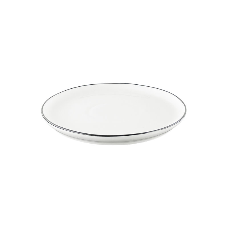 Canvas Home Abbesses Colored Rim Porcelain Salad Plate, Black