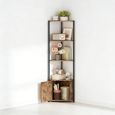 147.3cm H x 44.5cm W Corner Bookcase