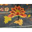 Navy Blue Color Field Antique Floral Pattern Chinese Deco Rug