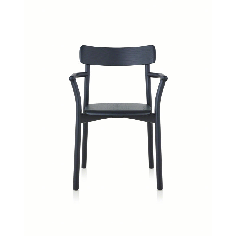 Chiaro Solid Wood Stacking Arm Chair, Black Ash