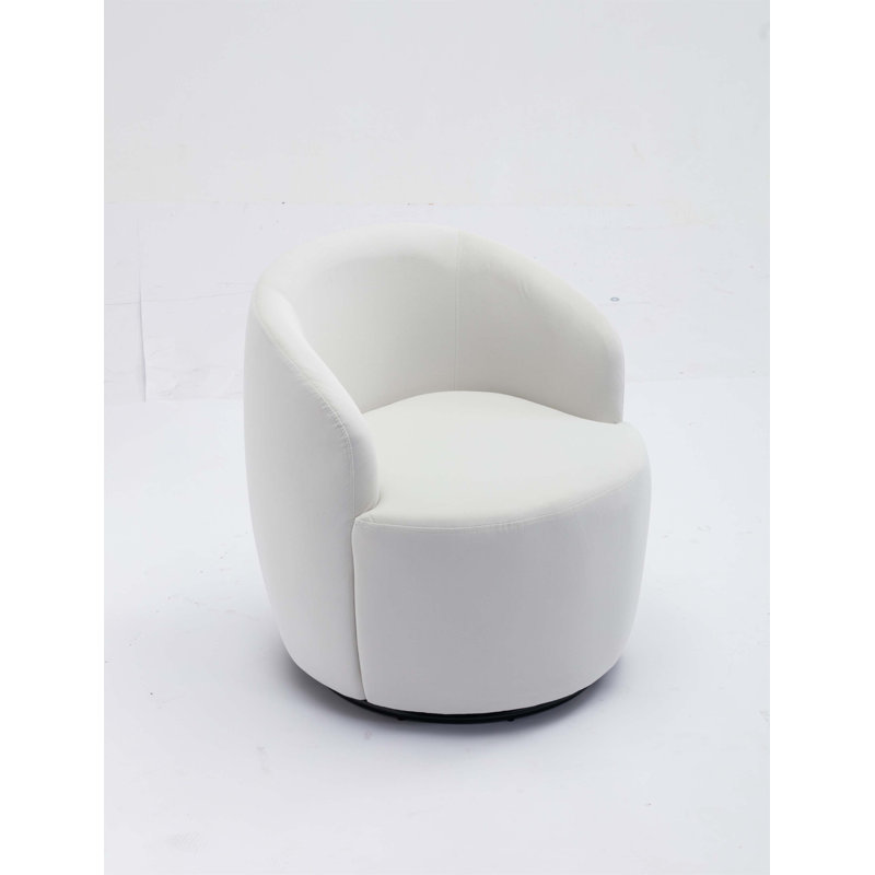 Fabric Swivel Accent Armchair Barrel Chair With Powder Coating Metal Ring, Green Velvet