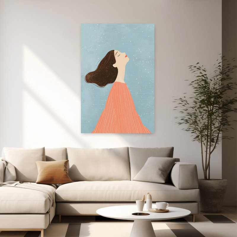 Peaceful Dreamer, paysage moderne abstrait, art mural, H 60 po x l 40 po