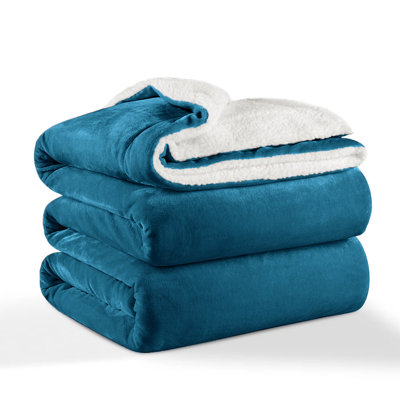 Sherpa Fleece Blanket - Reversible Ultra-Soft Warm Cozy Throw for Sofa & Bed