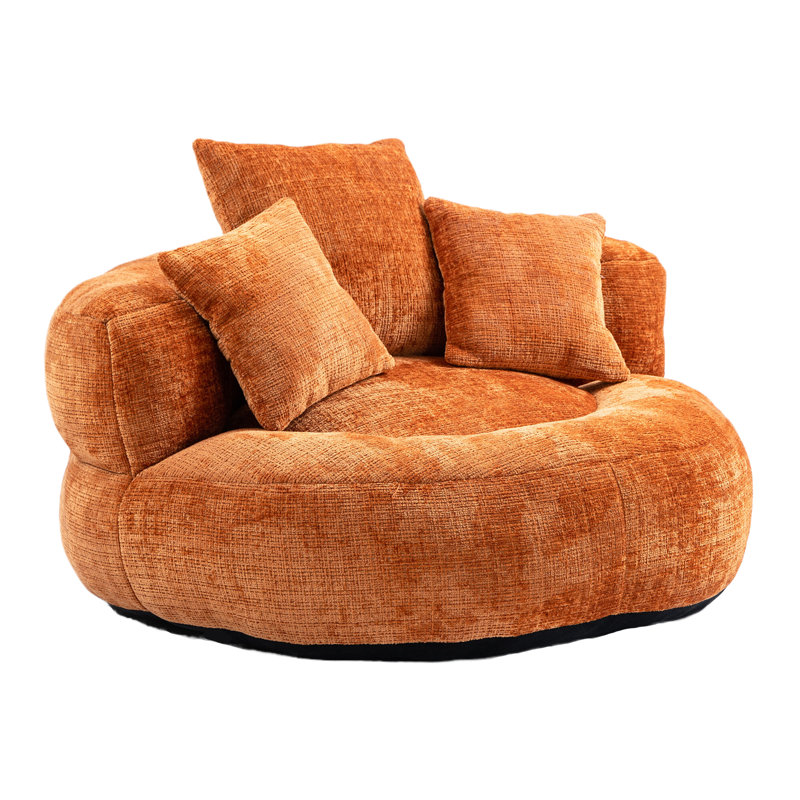 Mason Chenille Bean Bag Lounger, Orange