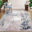 Tapis abstrait en chenille tissé à la machine en rouge / gris-87046146