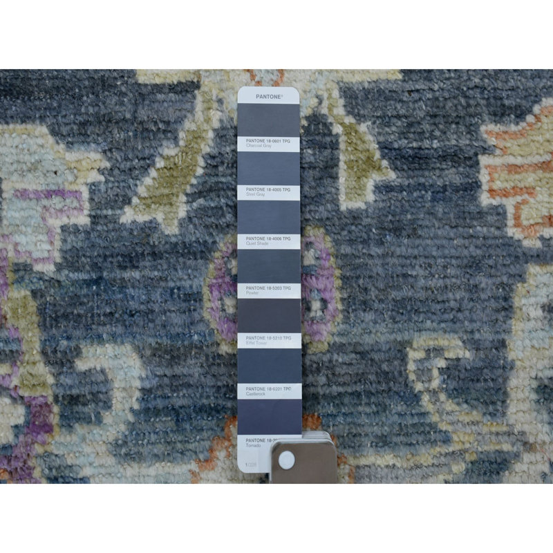 Tapis de couloir large en laine noué à la main 3 pi 3 po x 10 pi Angora Oushak