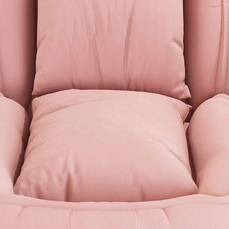 Foldable Upholstered Human Dog Bed With 5 Adjustable Position, Includes 2 Soft Pillows, Pink