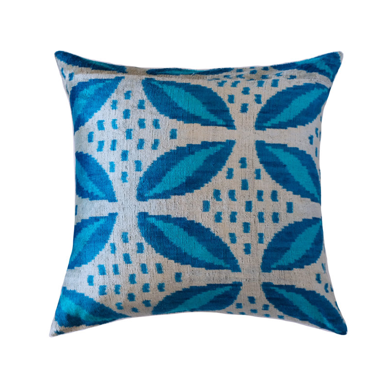 Coussin en soie Kara, Ikat rose / orange, 20" x 20"