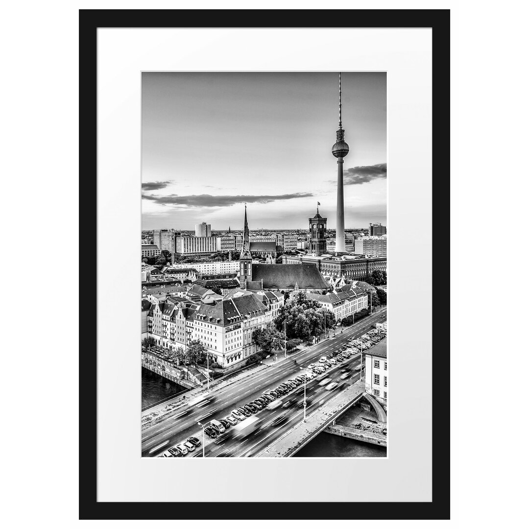 Gerahmtes Poster Skyline von Berlin