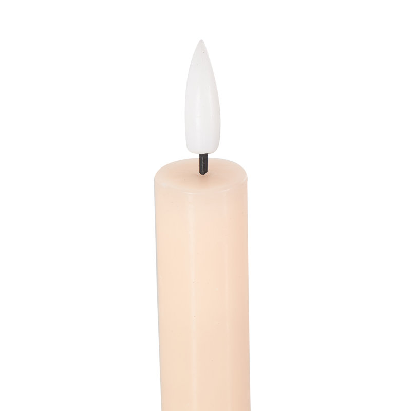 Wax Indoor and Outdoor Flameless Pillar Candles with Remote Control, 8.25" x 0.90" Pillar, Pink