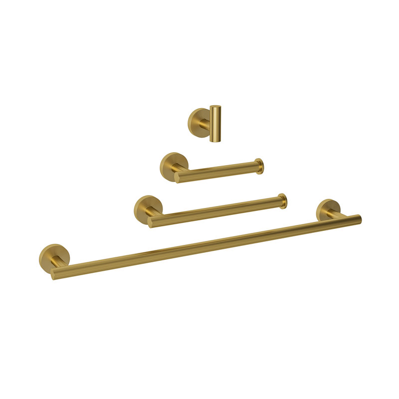 4 - Piece Bathroom Hardware Set, Brushed Gold